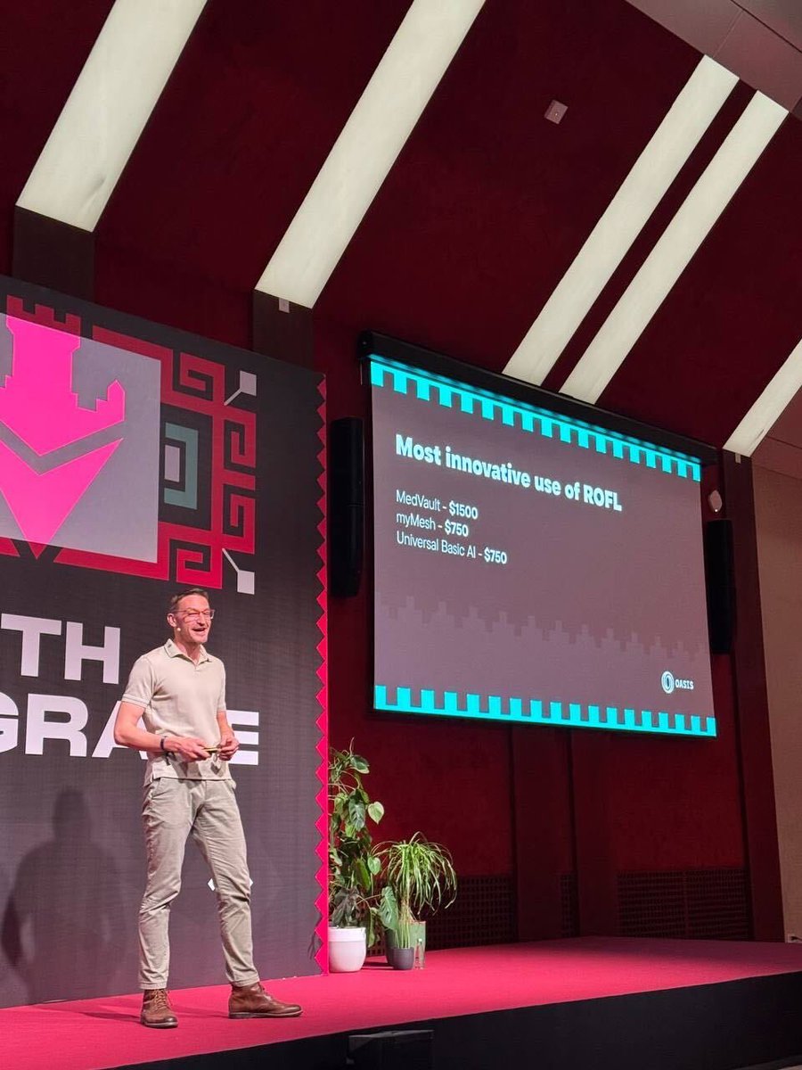Oasis (@oasisprotocol) on Twitter photo Numbers & winners are in! <a href="/ethbelgrade/">ETH Belgrade</a>
Congrats to:
🥇 MedVault
🥈 myMesh
🥉 Universal Basic AI Numbers & winners are in! <a href="/ethbelgrade/">ETH Belgrade</a>
Congrats to:
🥇 MedVault
🥈 myMesh
🥉 Universal Basic AI