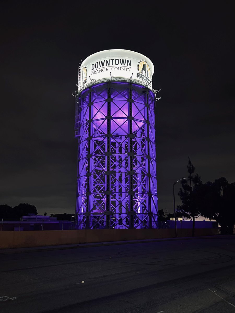 June is Alzheimer's and Brain Awareness Month and we’re helping spread awareness illuminating our water tower purple! Join <a href="/alzassociation/">Alzheimer's Association</a> to show support for more than 55 million worldwide living with Alzheimer’s or another dementia. Visit alz.org to learn more.