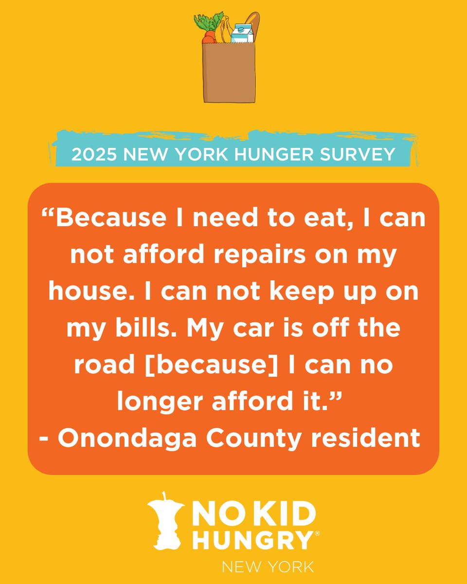 New York families are struggling to keep up with rising costs and stagnant incomes. Our hardworking neighbors shouldn't have to choose between eating and paying essential bills. Programs that ease the burden, like #SNAP, must be protected.