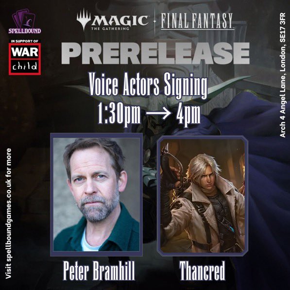 Come and join  as we gather the magic and help “those we can yet save”🤍
This Saturday 7th June 
All proceeds to <a href="/WarChildUK/">War Child UK</a> 

Let’s ‘tap’ into that magic and ‘cast’ some goodness✨
They’ll be Scions a plenty and even a Sith! 
#ffxiv #ffvii #mtg #MagicTheGathering