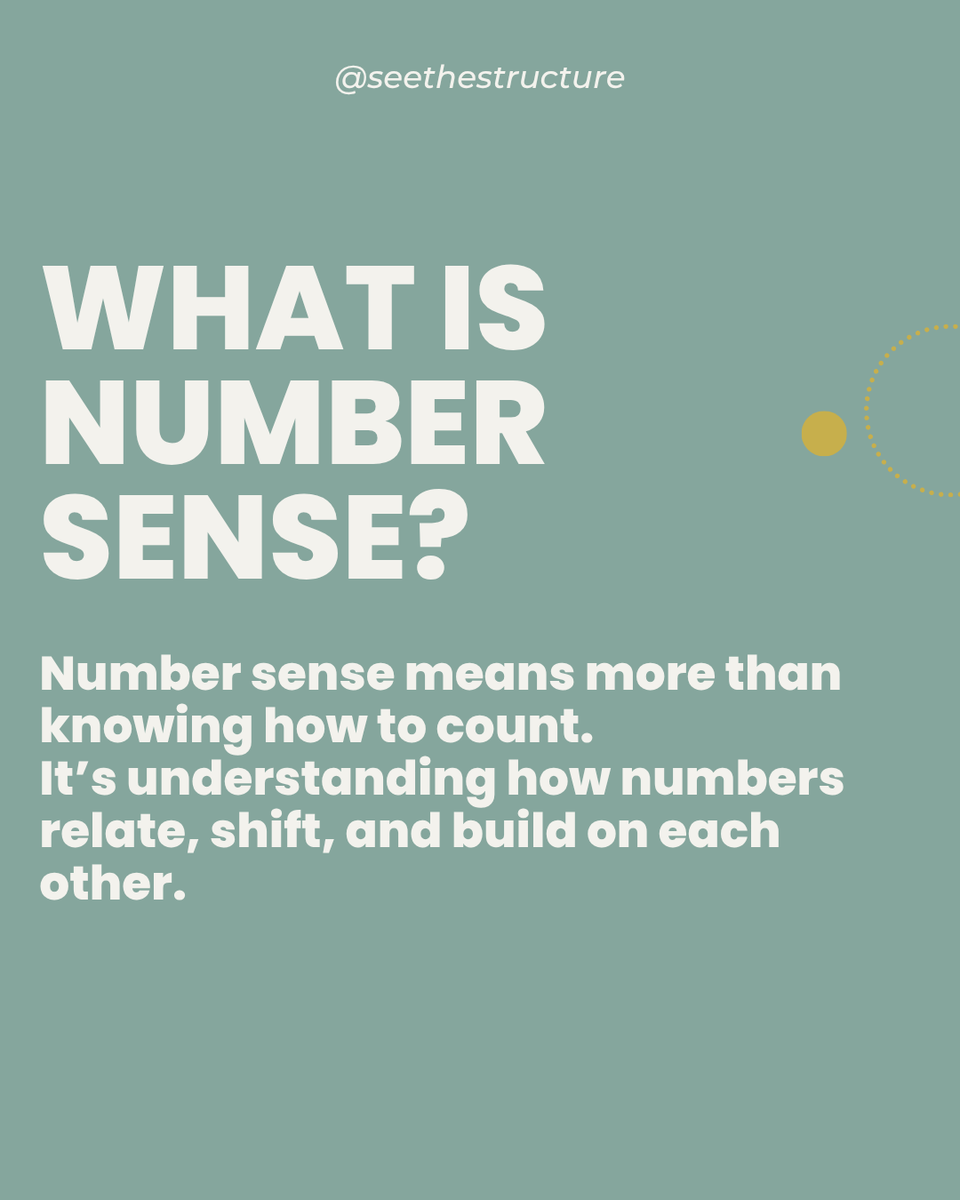 SeeStructure's tweet image. When students don’t understand how numbers work, math becomes a series of confusing steps to memorize.

But when they build number sense early on?

They develop the tools to think critically, solve problems flexibly, and actually enjoy math. ✨

#numbersense #elementarymath