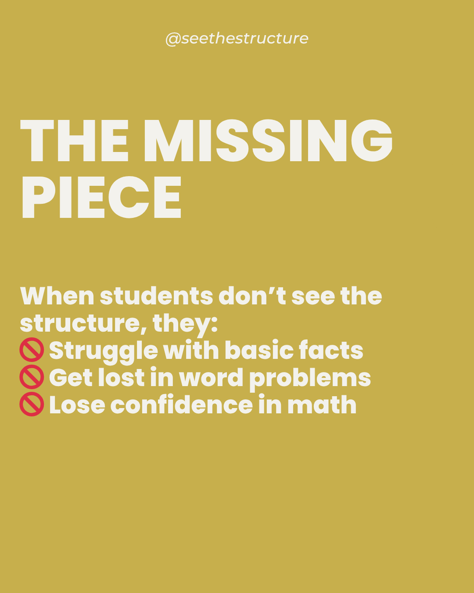 SeeStructure's tweet image. When students don’t understand how numbers work, math becomes a series of confusing steps to memorize.

But when they build number sense early on?

They develop the tools to think critically, solve problems flexibly, and actually enjoy math. ✨

#numbersense #elementarymath