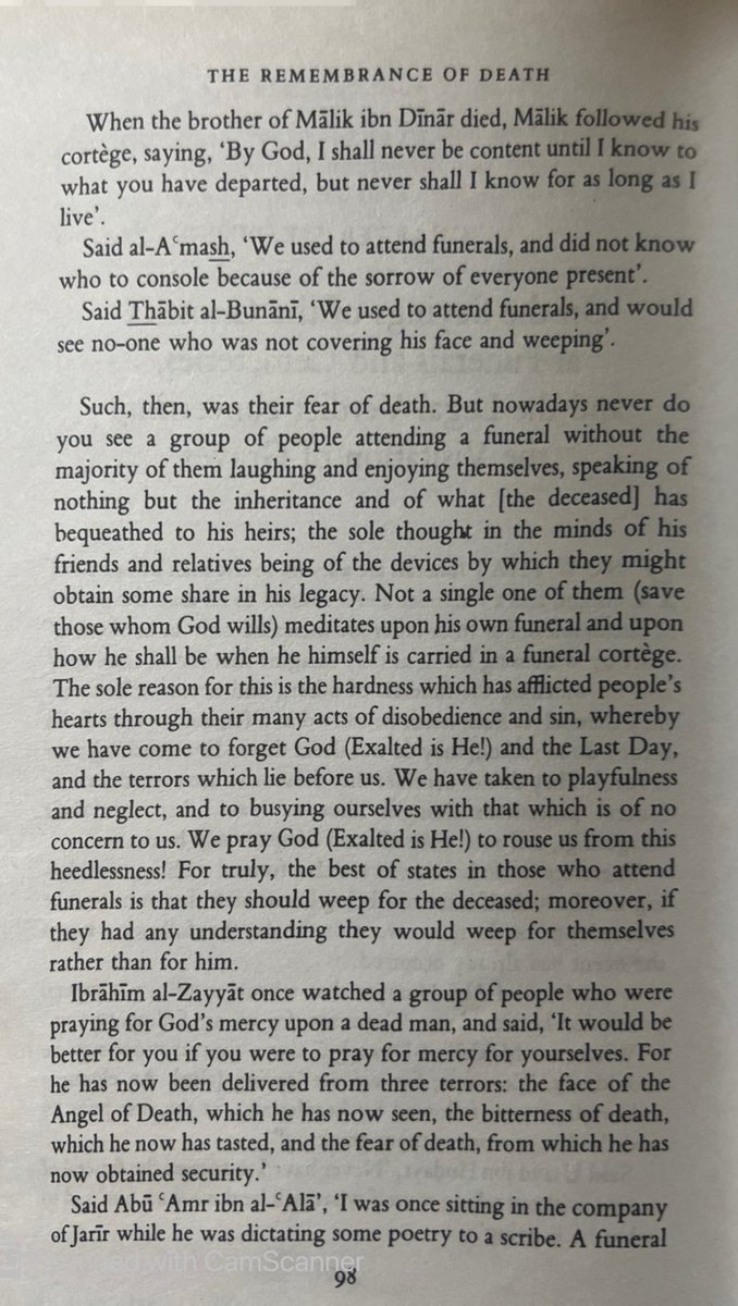 TheGhazalian's tweet image. Imam Al Ghazali remarks that funerals no longer stir fear, remembrance of Allah, or self reflection in people, not because death has changed, but because the hearts have become heedless.

- Ihya Ulum al-Din