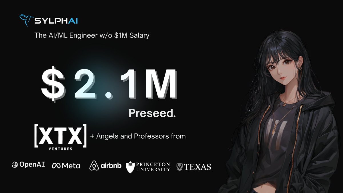 I’m thrilled to announce SylphAI’s oversubscribed $2.1M preseed led by XTX ventures along with industry leaders and AI professors from OpenAI, Meta, Airbnb, Super.com, UT Austin, and Princeton. 👇