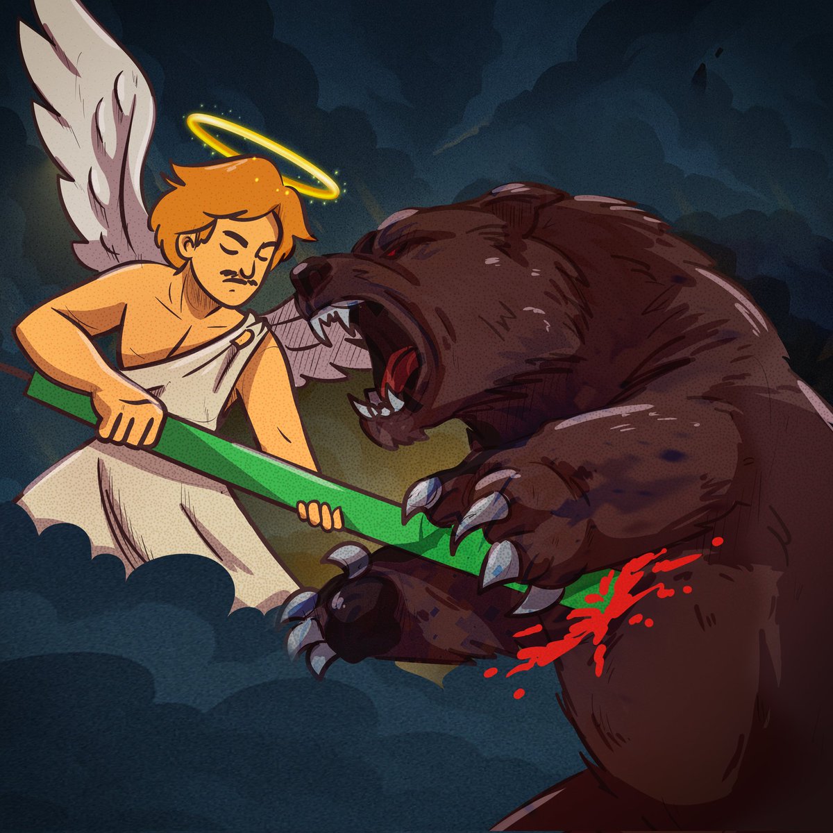 The bear had its time… now it kneels before the Angel of $HBAR. 🕊️⚔️ $HALO