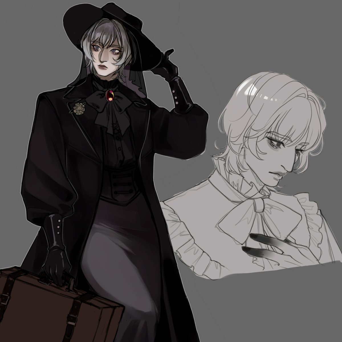 gothic horror au 🐇 a monster hunter's assistant who was born with strange, dark abilities of his own...