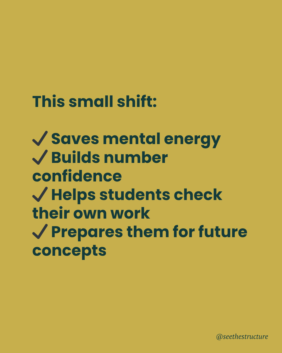 SeeStructure's tweet image. At See the Structure, we focus on these kinds of moments—

because when students understand how numbers work,

math stops being a guessing game.

#seethestructure #mathconfidence #numbersense #conceptualmath #elementarymath #matheducation #mathsupport #mathintervention