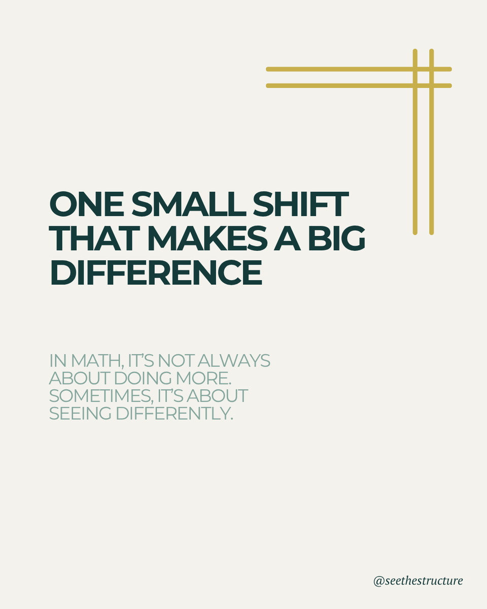 SeeStructure's tweet image. At See the Structure, we focus on these kinds of moments—

because when students understand how numbers work,

math stops being a guessing game.

#seethestructure #mathconfidence #numbersense #conceptualmath #elementarymath #matheducation #mathsupport #mathintervention