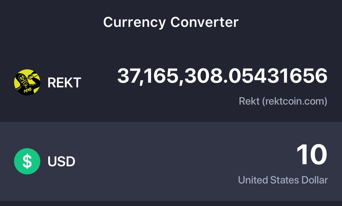 10 USD will get you 37m $REKT 

and 

200 XP points from <a href="/opensea/">OpenSea</a>