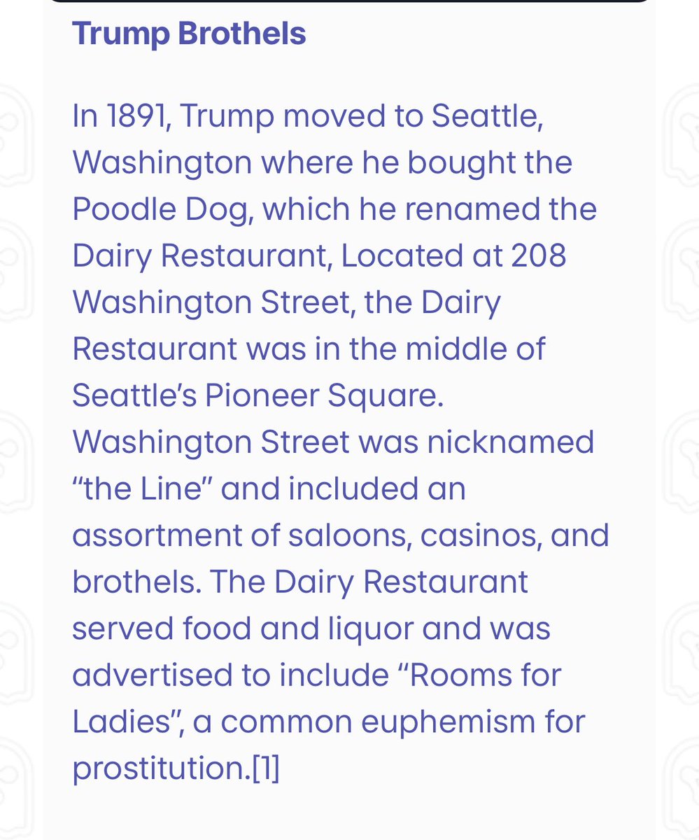 Did you know that Trump’s grandfather was a rape trafficker, like Epstein and Diddy, that started the Trump fortune in Canada? 

spookyconnections.com/2024/10/13/fre…