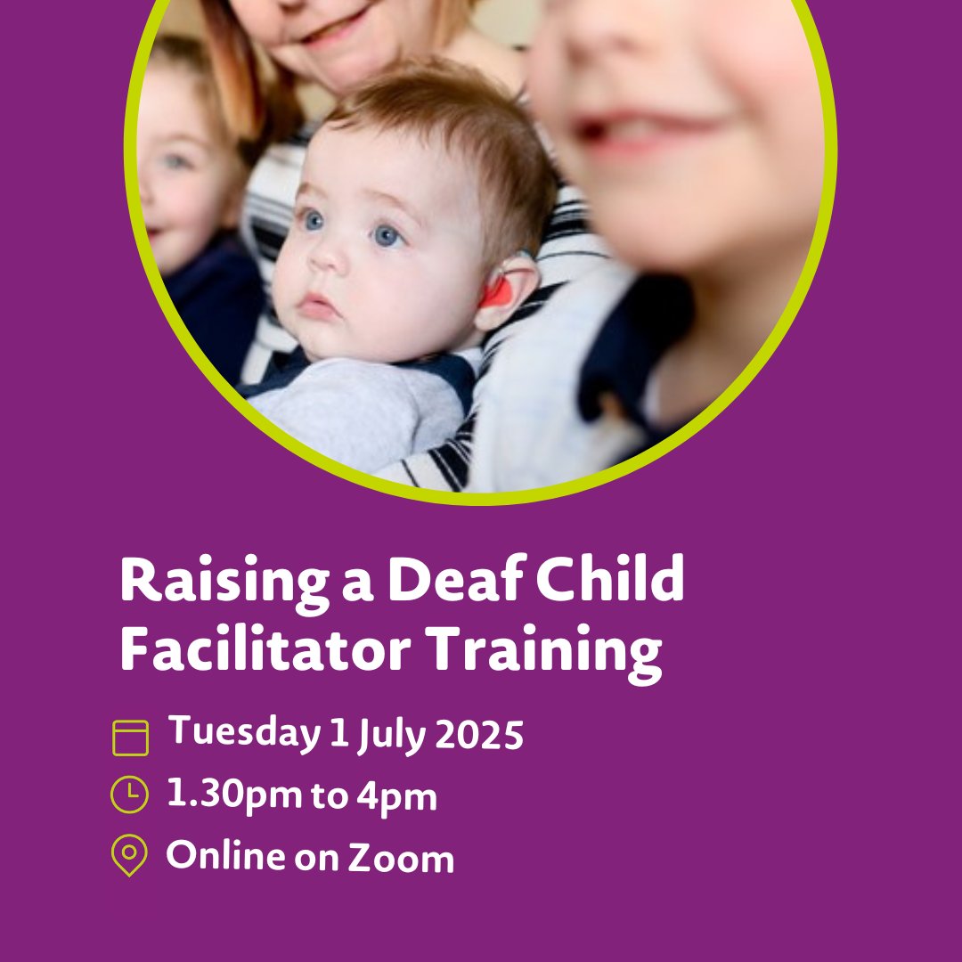 There are a few places left on our popular Raising a Deaf Child Facilitator online training!
 
Join us on Tuesday 1 July for ideas and practical advice to help you support families of deaf children with any level of hearing loss.

Book here ➡️ RaDCFTJul2025.eventbrite.co.uk/?aff=x