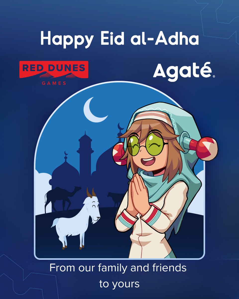 🌙 Eid Mubarak from all of us at Red Dunes Games!

Wishing you a joyful and peaceful Eid filled with laughter, love, and meaningful moments with those dearest to you.

A heartfelt thank you to our friends at <a href="/AgateInt/">Agate</a> for this year’s beautiful artwork, celebrating the spirit of