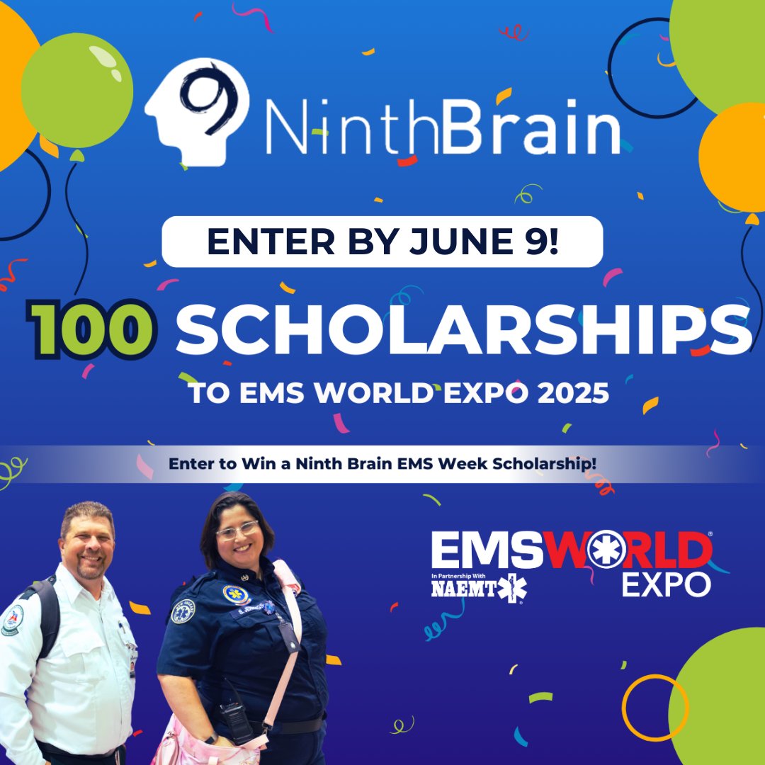 MiAmbulance (@miambulance) on Twitter photo Have you heard? <a href="/NinthBrain/">Ninth Brain Suite</a> is sponsoring 100 scholarships to EMS World 2025! Enter for your chance to win before Monday, June 9: bit.ly/4dPhA4p #EMSWorld #Scholarships Have you heard? <a href="/NinthBrain/">Ninth Brain Suite</a> is sponsoring 100 scholarships to EMS World 2025! Enter for your chance to win before Monday, June 9: bit.ly/4dPhA4p #EMSWorld #Scholarships