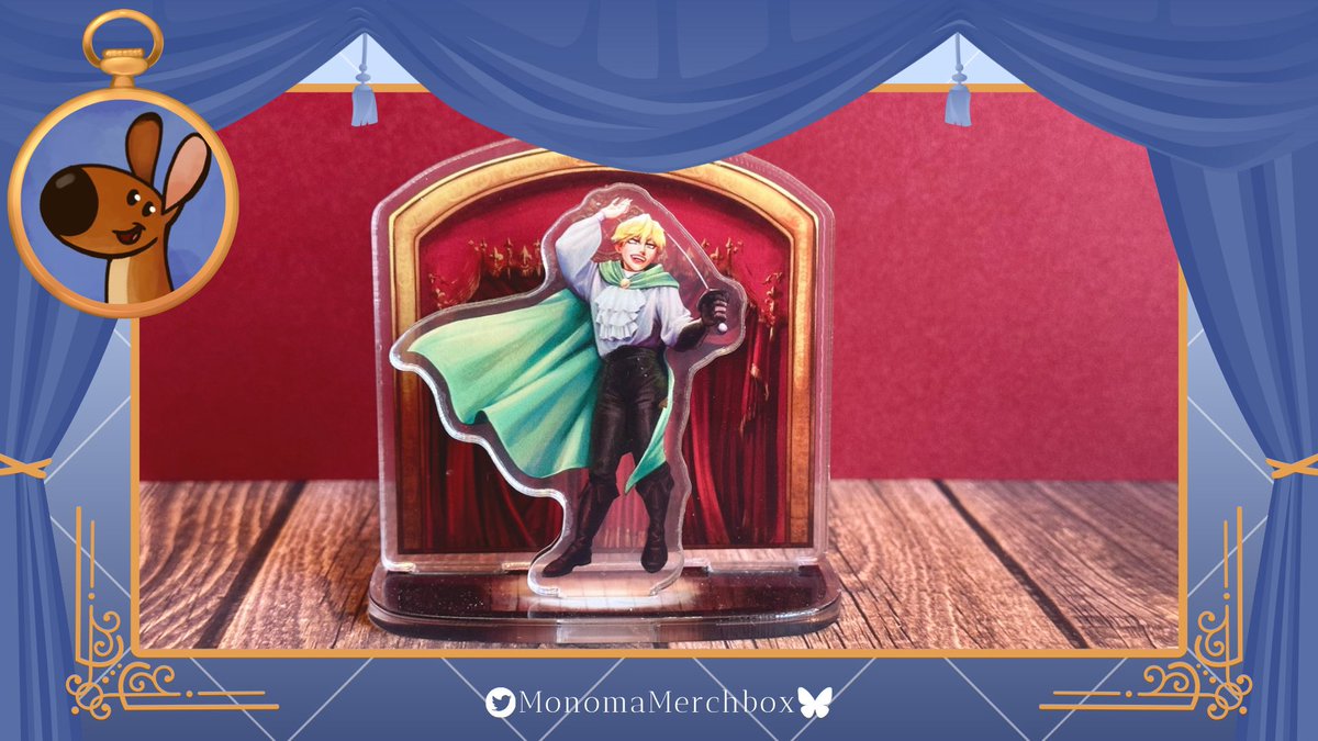 MonomaMerchbox's tweet photo. Acrylic items are going fast! We only have ONE left of our standee and each acrylic charm!! 

Have your own piece of Monoma on the stage before it’s gone! 🎭 https://t.co/gtnp6l9luC