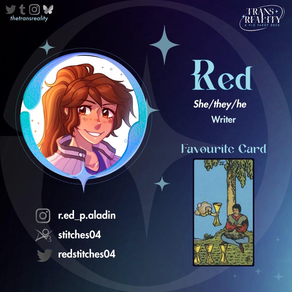 thetransreality's tweet image. 🌟 CONTRIBUTOR SPOTLIGHT 🌟

Greetings Galactic Wanderers! 💫

✨Come close, come near, the cards have something to show you. Gander at our mystical contributors...

Red 😍
@RedStitches04 
mystical transreality stories will emerge in their card descriptions✨