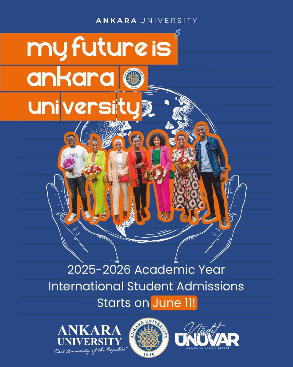 The international student admission process for Ankara University will be held between June 11-20, 2025.

🔗Detailed information:
isoidb.ankara.edu.tr/en/mainpage/