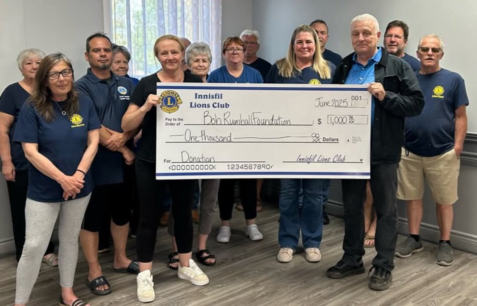 Thank you to the Innisfil Lions Club for their ongoing support of Rumball and the work we do! We are so grateful.