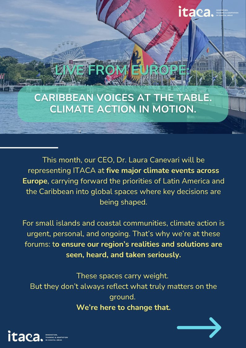 ItacaSolutions's tweet image. 📍 From Geneva to Monaco to Rimini… @LauraCanevari  is heading to 5 global climate forums to bring Caribbean &amp;amp; Latin American perspectives to the world stage. 🌍

🤝 Let’s connect in-person if you&apos;re attending these events!

#UNOC2025 #GP2025 #ECCA2025 #UNOceansdecade