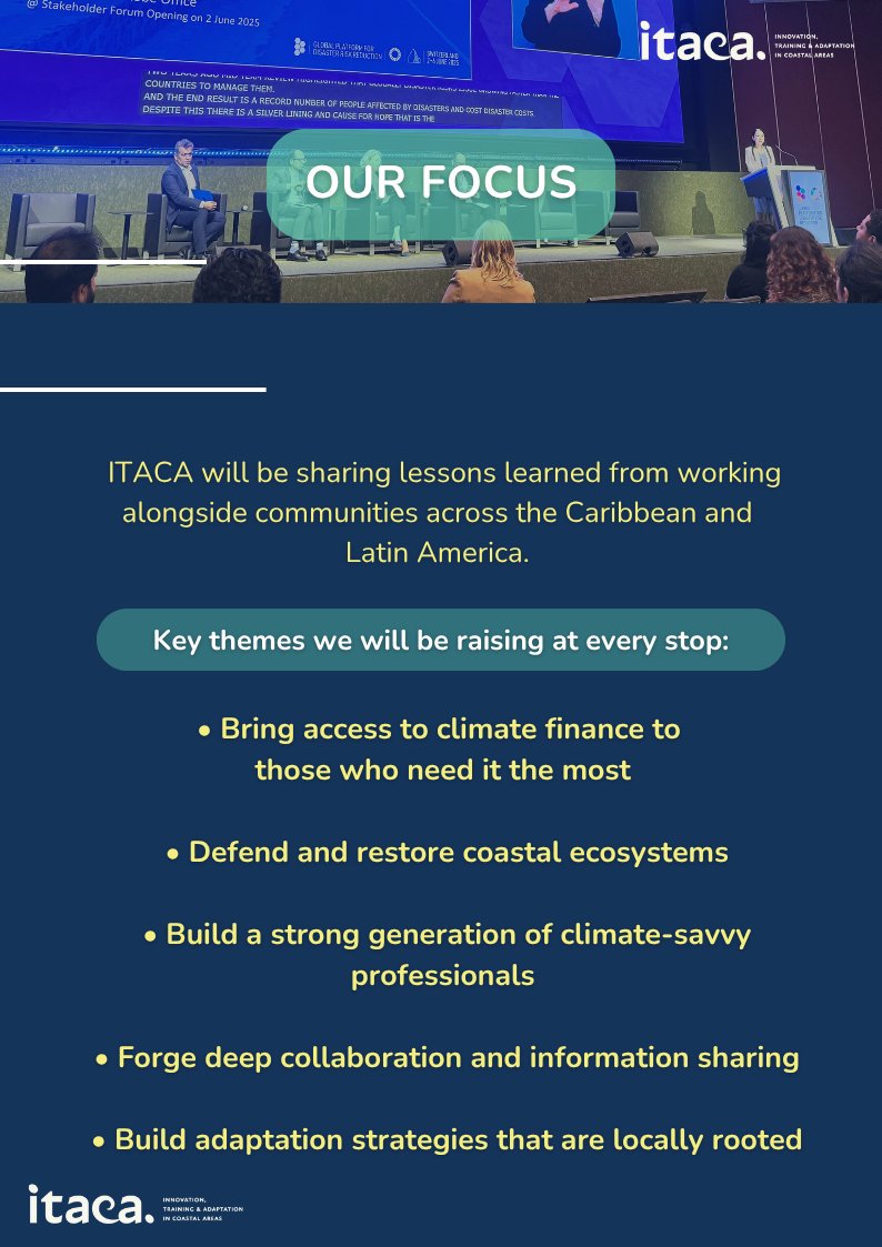 ItacaSolutions's tweet image. 📍 From Geneva to Monaco to Rimini… @LauraCanevari  is heading to 5 global climate forums to bring Caribbean &amp;amp; Latin American perspectives to the world stage. 🌍

🤝 Let’s connect in-person if you&apos;re attending these events!

#UNOC2025 #GP2025 #ECCA2025 #UNOceansdecade