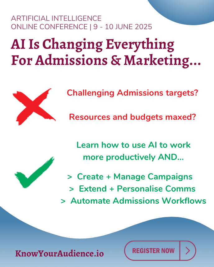 KYAEducation's tweet photo. ⚡ AI Is Changing Everything for Admissions &amp; Marketing!

🆘 Struggling with admissions targets? 
 💸 Budgets stretched to the limit?

Discover how AI can help you work smarter at our AI Online Conference (9-10 June 2025) 

🎟️ Secure your spot now!➡️ https://t.co/gAfV3chSGK https://t.co/oGoZxt40P9