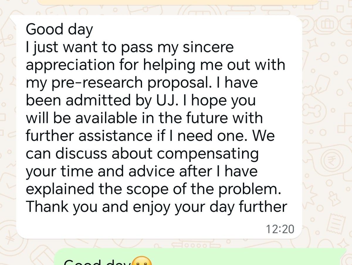 DonaldMakhasane's tweet image. We start and develop Assignments, Research reports and Literature reviews. โ
Yours is to review and submit ๐ฅ
Having too much on your plate has been simplified ๐
WhatsApp us now on: wa.me/27785724445โฆ or email admin@paservicessa.co.za