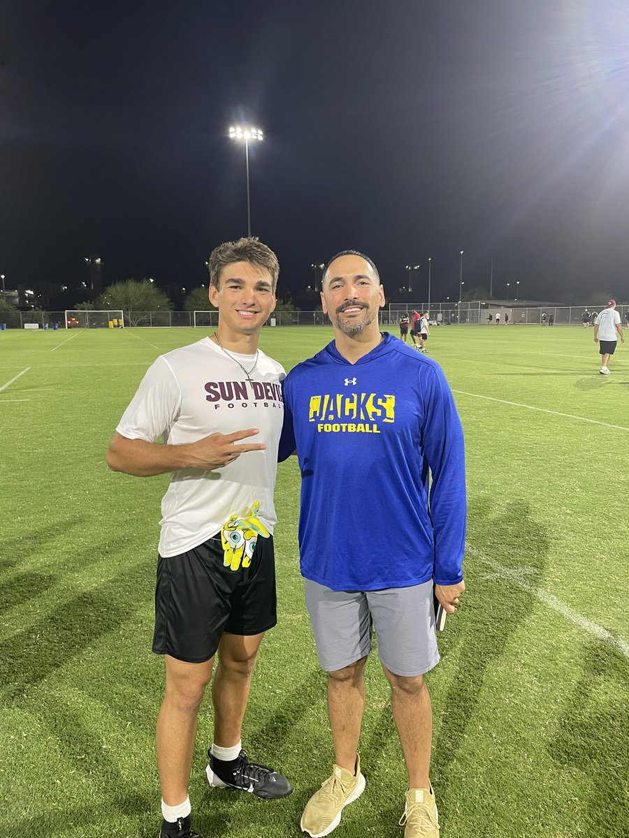 nicky_gent's tweet image. Had a great time at the @ASUFootball mega camp.
Looking forward to staying in contact with the coaches:
@KennyDillingham @coacharroyo @BradyWhite223 @D_Co0p @stephaunpeters @Devonking_21 @ColinLockett15 @Saddleback_FB @coachfischer7 @CoachSekander @CoachLukeSC @CoachProodian