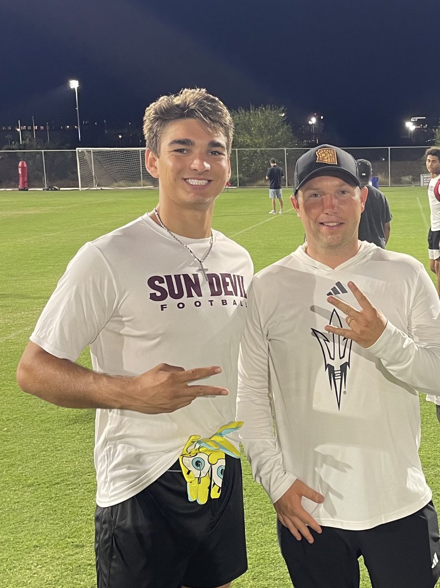 nicky_gent's tweet image. Had a great time at the @ASUFootball mega camp.
Looking forward to staying in contact with the coaches:
@KennyDillingham @coacharroyo @BradyWhite223 @D_Co0p @stephaunpeters @Devonking_21 @ColinLockett15 @Saddleback_FB @coachfischer7 @CoachSekander @CoachLukeSC @CoachProodian