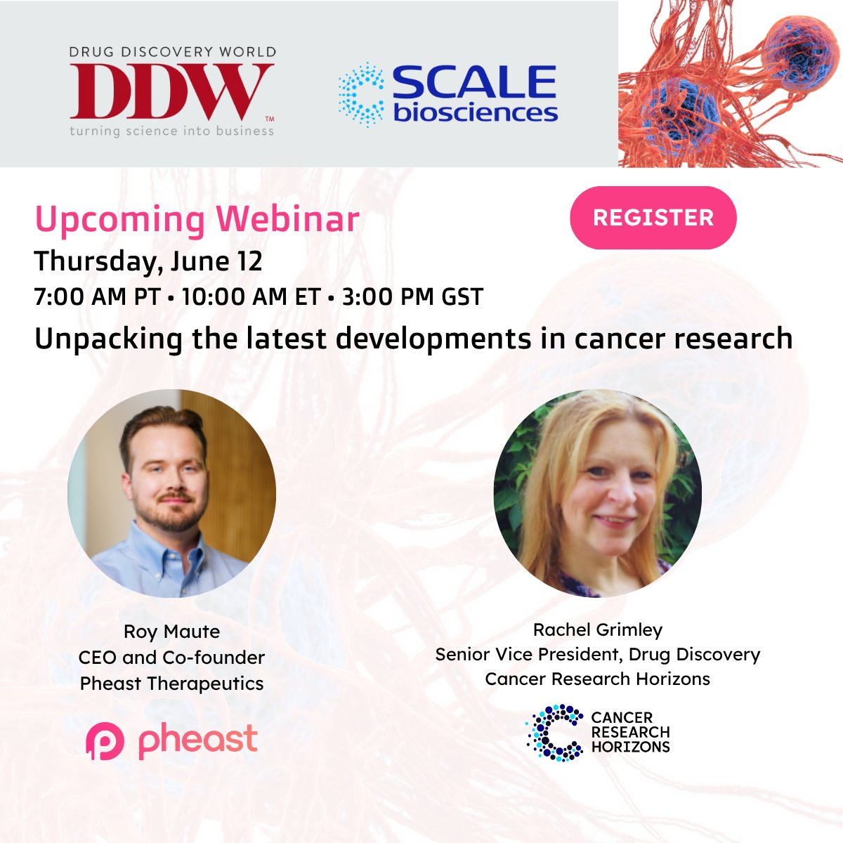 Scale Biosciences (@scalebio) on Twitter photo 🧬 New webinar! Get the latest developments in Cancer Research, including how new technologies like AI are shaping drug development.
📅 June 12 | 7AM PT • 10AM ET • 3 PM BST
🔬 RNA-seq, CRISPR, methylation
🎙️ Hosted by <a href="/DDWJournal/">Drug Discovery World</a>
👉 Register: hubs.la/Q03qNmG40 🧬 New webinar! Get the latest developments in Cancer Research, including how new technologies like AI are shaping drug development.
📅 June 12 | 7AM PT • 10AM ET • 3 PM BST
🔬 RNA-seq, CRISPR, methylation
🎙️ Hosted by <a href="/DDWJournal/">Drug Discovery World</a>
👉 Register: hubs.la/Q03qNmG40
