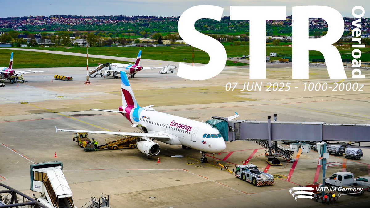 June 7th: VATSIM Germany presents Stuttgart Overload! 1000z–2000z – maxed frequencies, packed taxiways &amp; nonstop GA, business jet &amp; airliner traffic. #VATSIM #VATGER #flightsim