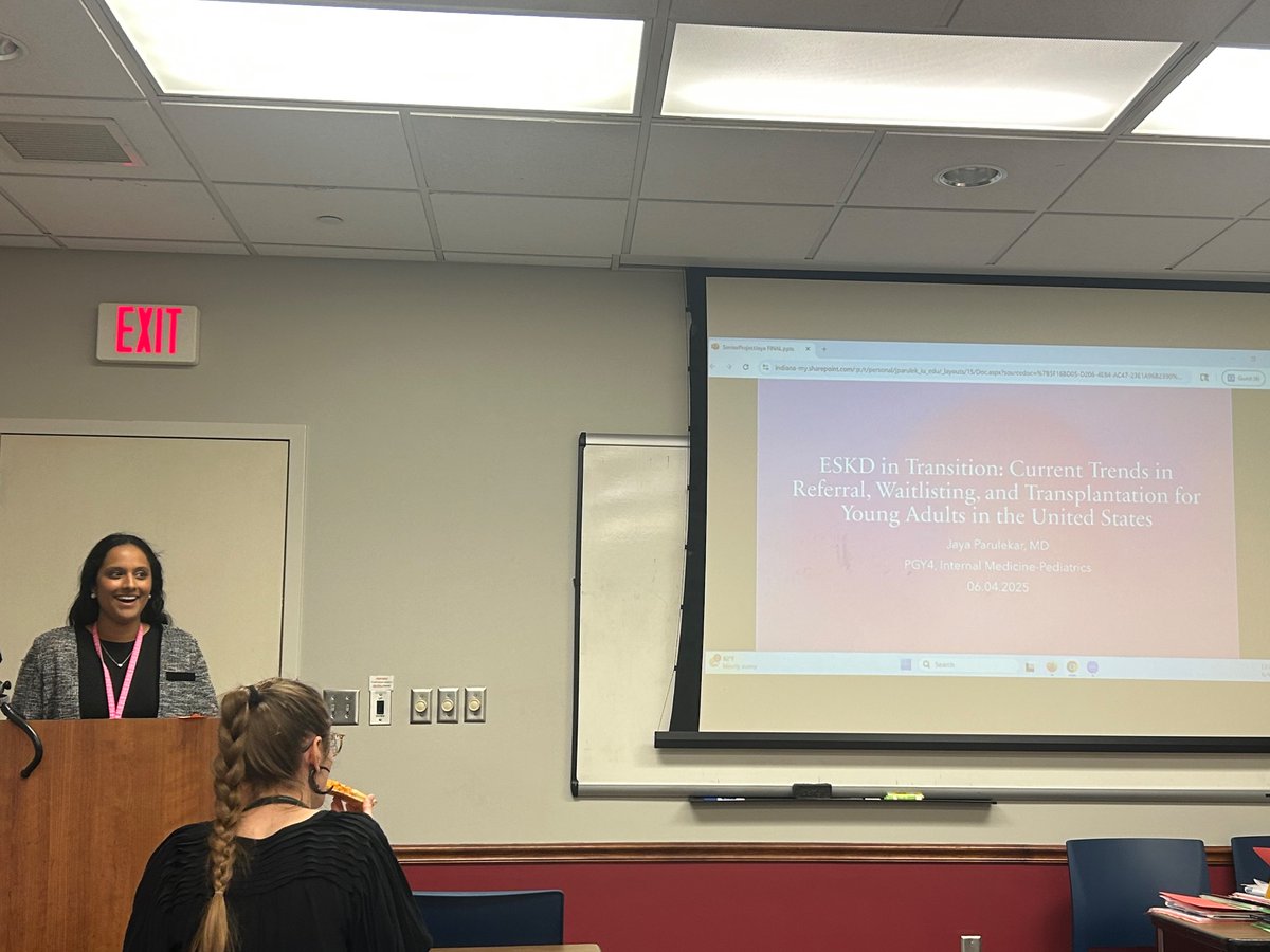 Jaya Parulekar (@jayaparulekar) on Twitter photo Presented my <a href="/IUMedPeds/">Indiana University Med-Peds</a> Senior Talk on current trends & disparities in referral, waitlisting & transplantation for young adults in the US, highlighting our <a href="/usrds/">USRDS (Unofficial)</a> outcomes research/interventions to address them! Special thanks to <a href="/DrMarciMD/">Marciana Laster MD, MSCR</a> & <a href="/NehaPottanat/">Neha Pottanat, MD</a> for their mentorship! Presented my <a href="/IUMedPeds/">Indiana University Med-Peds</a> Senior Talk on current trends & disparities in referral, waitlisting & transplantation for young adults in the US, highlighting our <a href="/usrds/">USRDS (Unofficial)</a> outcomes research/interventions to address them! Special thanks to <a href="/DrMarciMD/">Marciana Laster MD, MSCR</a> & <a href="/NehaPottanat/">Neha Pottanat, MD</a> for their mentorship!
