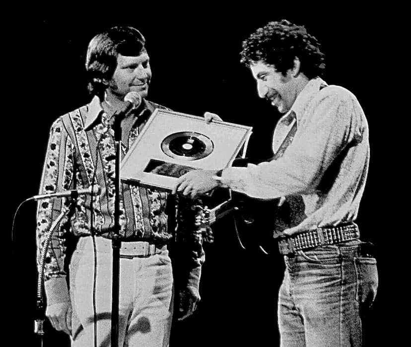 Jim receives his first gold record for 'Bad, Bad Leroy Brown,’ presented by The Midnight Special producer Burt Sugarman. #tbt