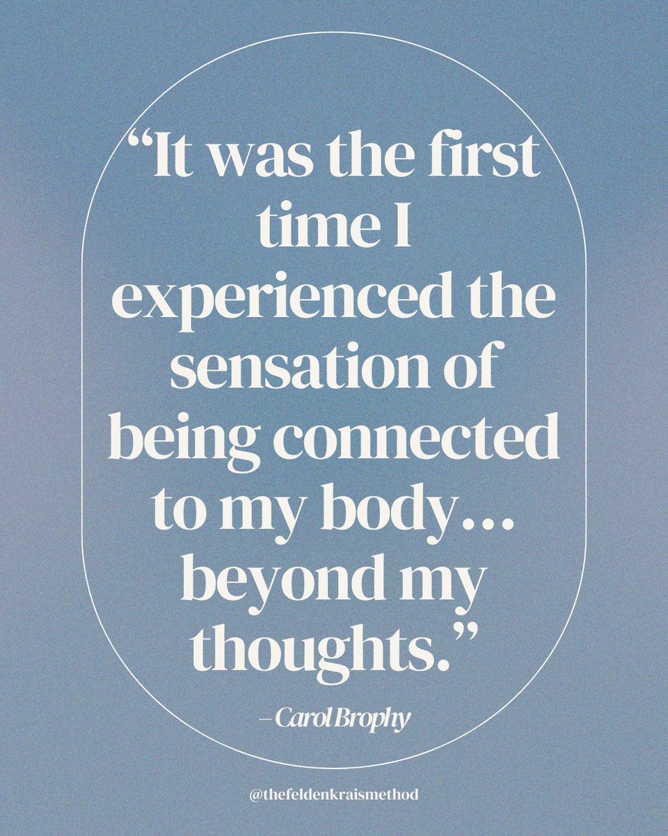 “It was the first time I felt truly connected to my body.”
Feldenkrais® helped Carol move beyond thought and into embodied awareness.

✨ What is Feldenkrais really about?
👉 feldenkrais.com/what-is-the-fe…

#Feldenkrais #SomaticEducation #Embodiment #MindBodyConnection