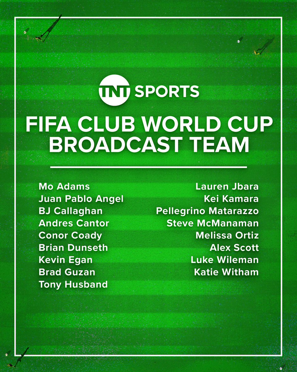 TNTSportsPR's tweet photo. DAZN &amp; TNT Sports have announced studio and match commentators for the upcoming @FIFACWC 2025

TNT, TBS and truTV will televise 24 of the tournament’s matches domestically, while all 63 fixtures will be broadcasted for free around the world on DAZN

https://t.co/mfAF7ZApLg https://t.co/GjlXPhO4hR