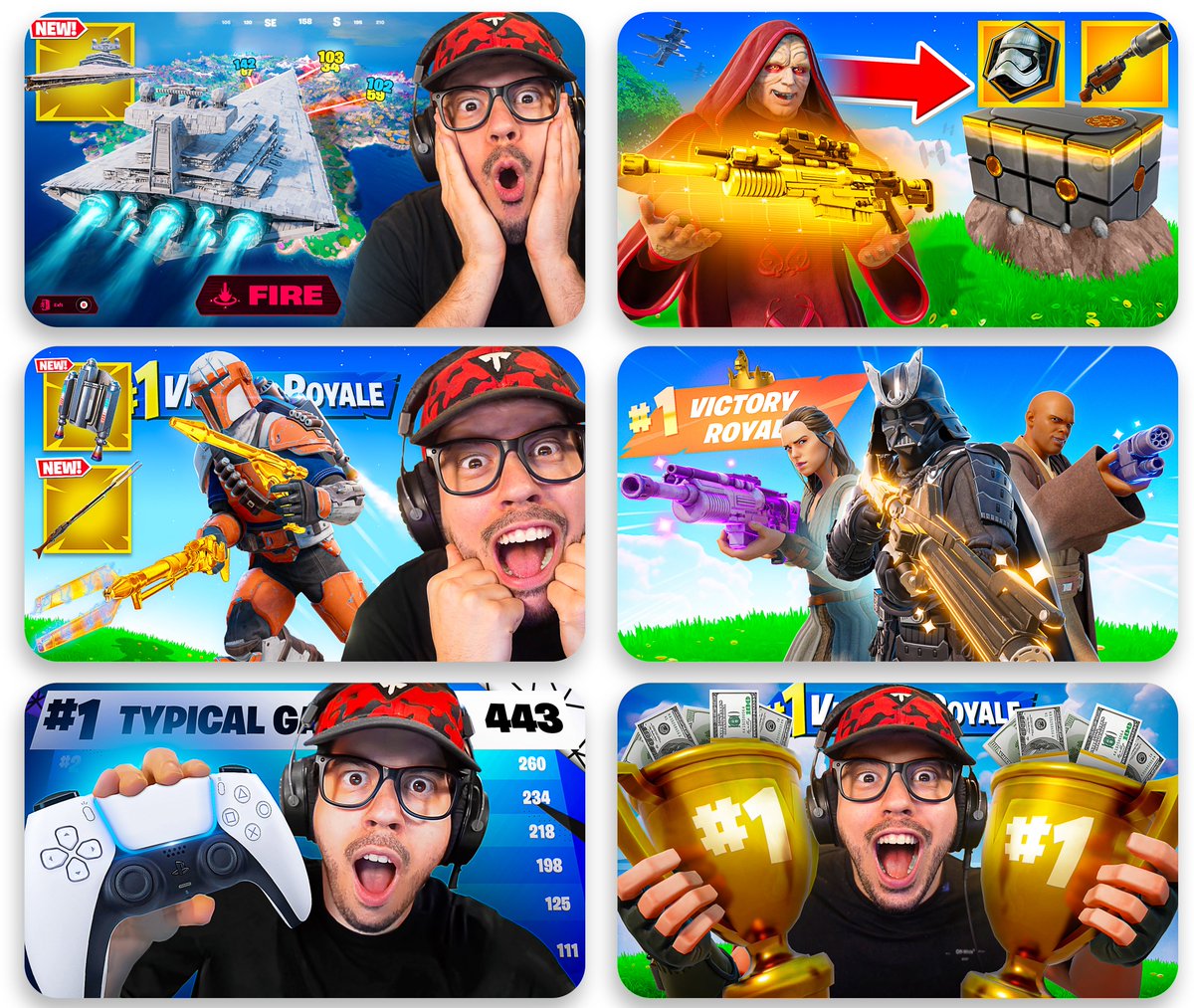 Some of my favourite thumbnails that I made during this very short Fortnite season! 

Which one looks the best? 🤔
#FortniteGalacticBattle