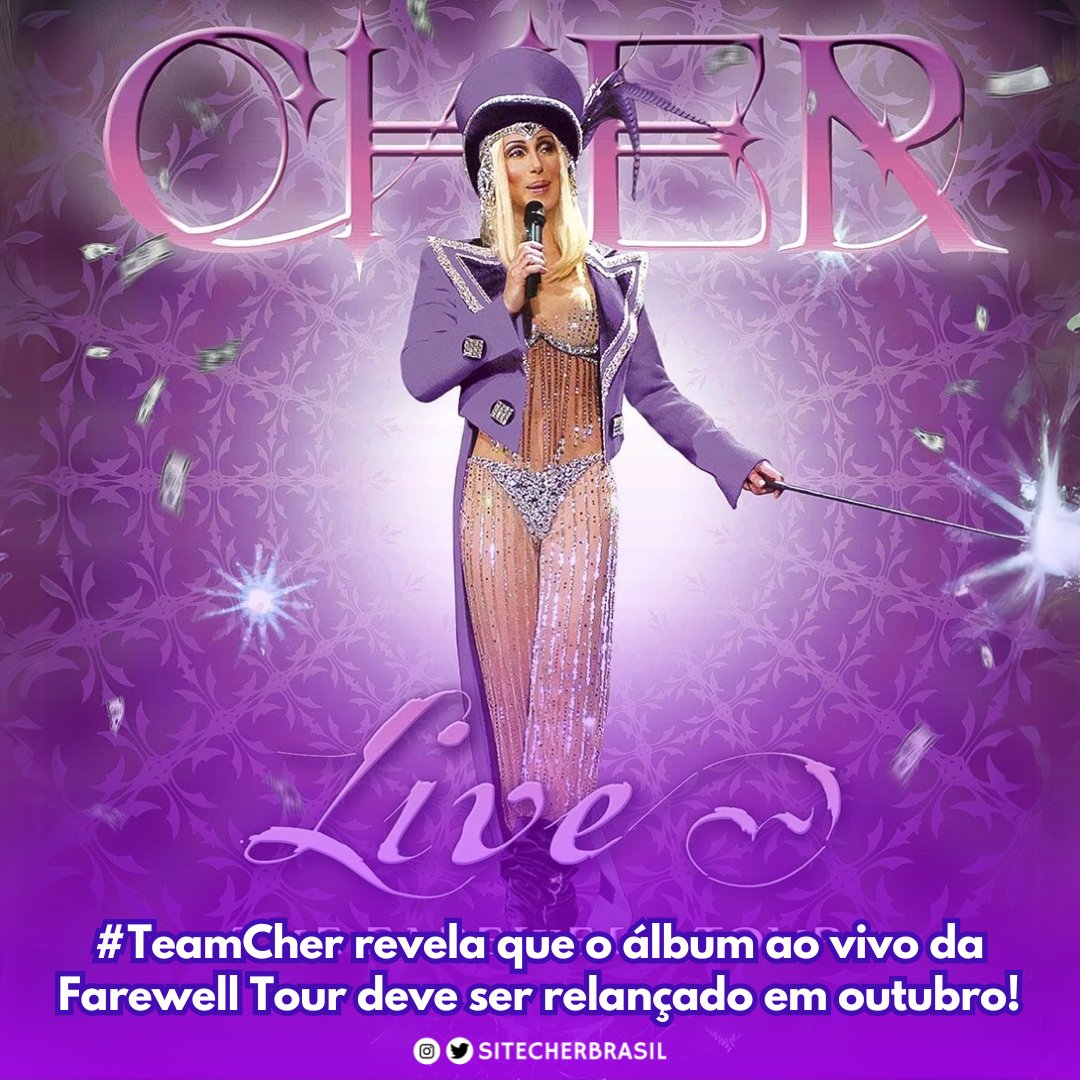 SiteCherBrasil's tweet photo. Follow this you b*tches! 💋 @Cher will release a newly remastered 'Farewell Tour' live album in October, according to #TeamCher!
The 2003 record will be released for the first time on vinyl (2LP) + digital! https://t.co/nwcpj8mLiW