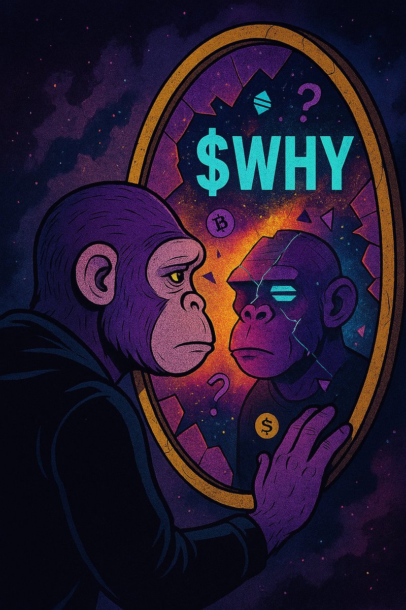 🐒✨ Ape in? Bag in? ✨🐒

Stare into the mirror and ask yourself… “$WHY?” 🤔💥

When your reflection sparks those existential vibes, join the absurd revolution and turn crypto chaos into meme magic!

#CryptoApe #ExistentialMemecoin #MemeMagic #PumpFun #$WHY #SolanaSquad
