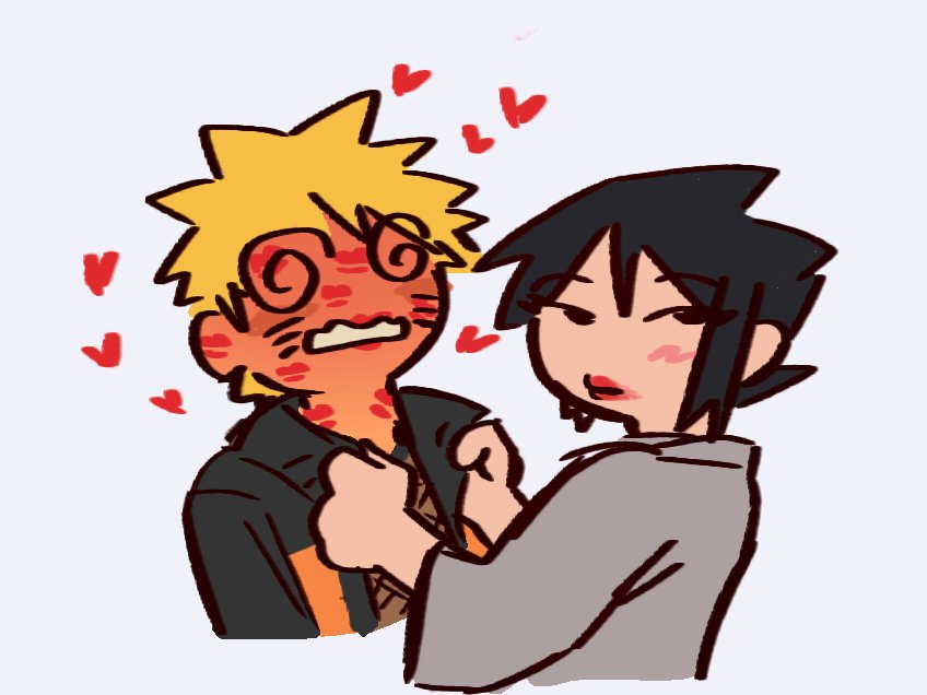 pubeslover73's tweet image. Lipstick🍥🍅  #narusasu #sns #yuri