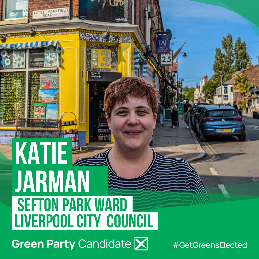 Announcing Katie Jarman as the Liverpool Green Party candidate for the forthcoming Liverpool City Council by-election expected in July. 

#GetGreensElected