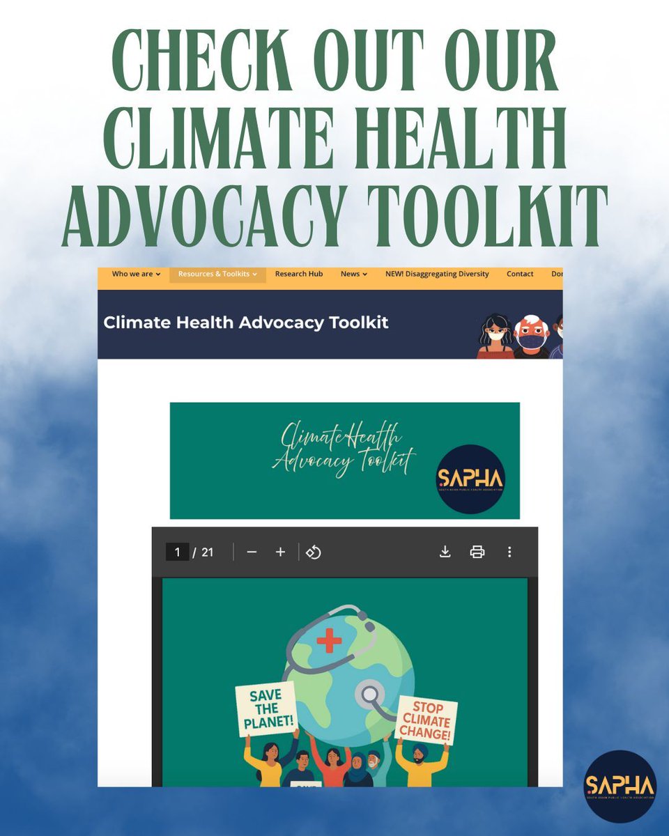 SAPHAinfo's tweet image. It's World Environment Day, and it's more important than ever before to consider the implications of climate change on public health. 🌍 Want to learn more? Check out our new climate health advocacy toolkit at buff.ly/6MFGN34 💙