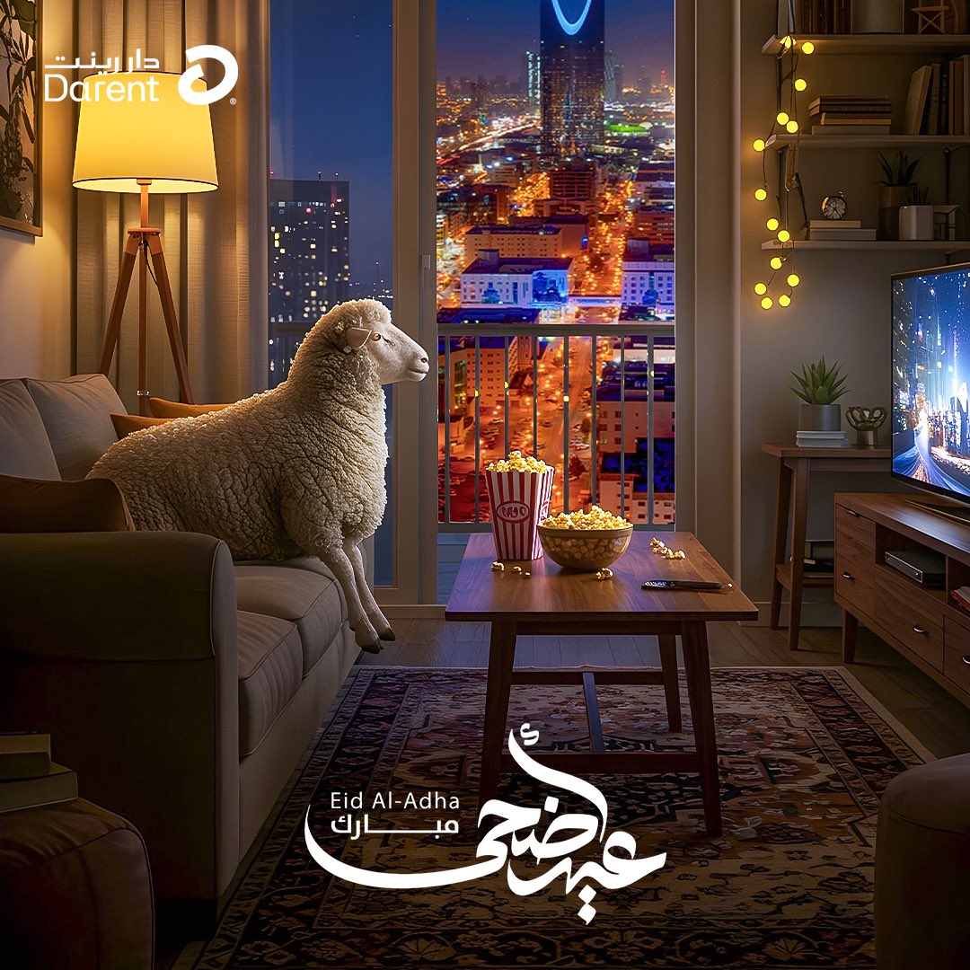 عيدكم غير بجمعتكم وفرحتكم 🐏✨

من #دار_رينت، نتمنّى لكم عيد يحمل البهجة ويقرّب الأحباب.

كل عام وأنتم بخير 💛

#عيد_الأضحى_المبارك