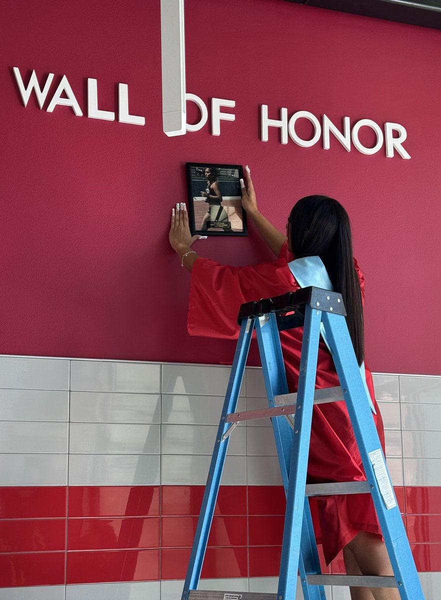 The start of something new. Congrats to Ms. Victoria Perez on beginning our Hueco Athletics Wall of Honor! She will be attending Lubbock Christian University on a Cross Country scholarship!