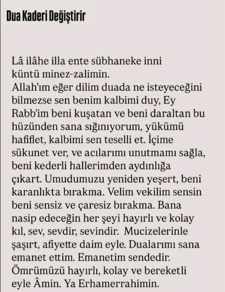 Dua kaderi değiştirir