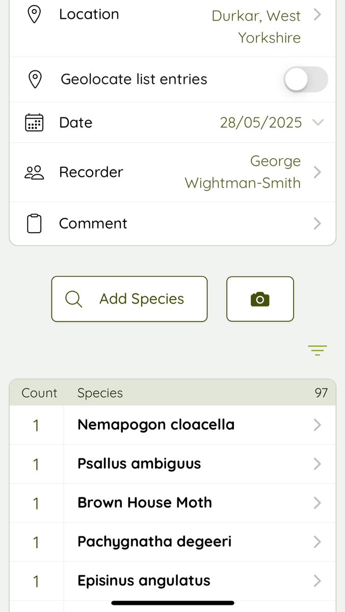 Hi, can anyone on here please tell me what I need to do to complete this survey? It won’t let me click finish. Also what does geolocate list entries mean? As I’ve put a grid ref at the top i assume i don’t need to do one for every entry individually?