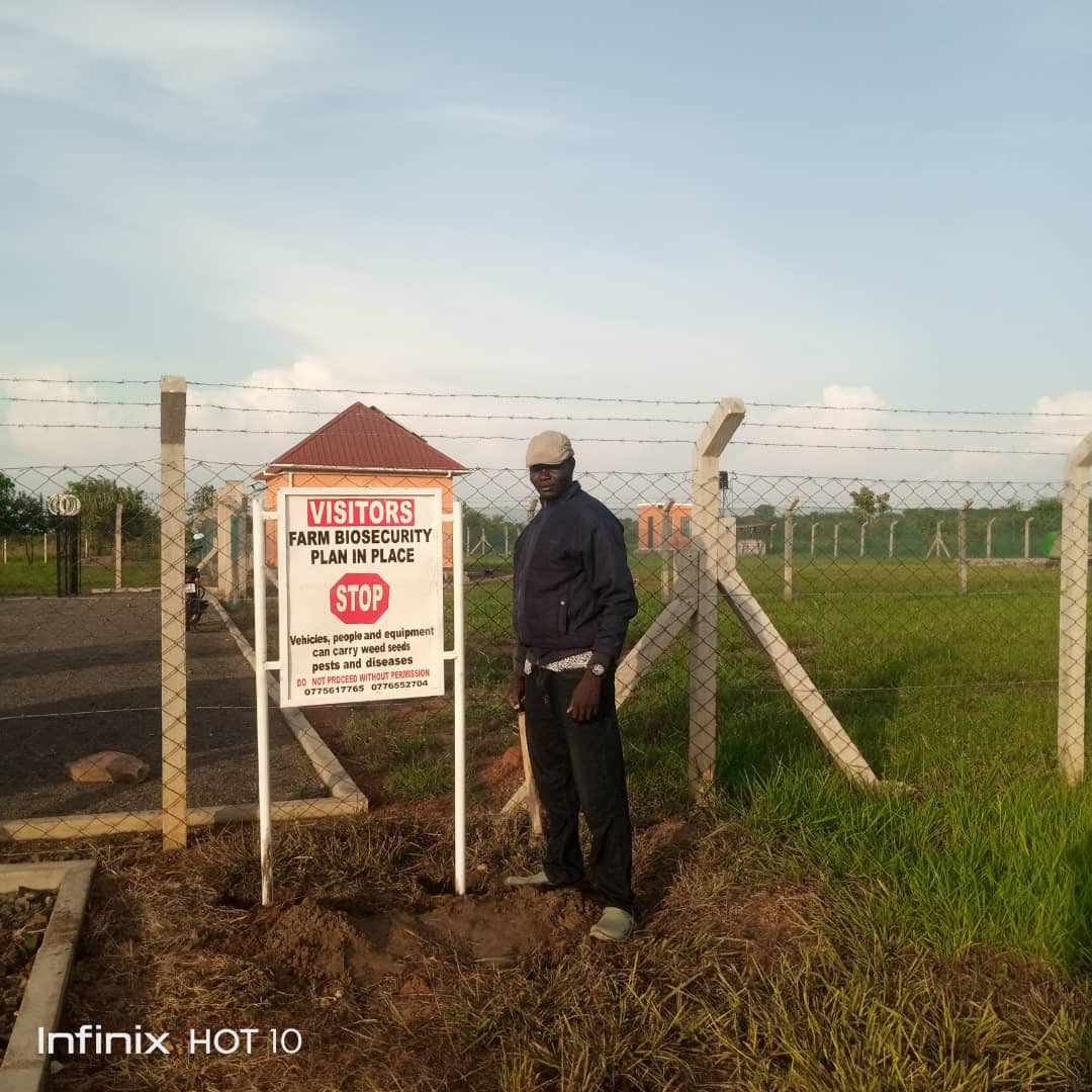 Charles Okot, Gulu Veterinarian has 🇺🇬 Managed the Installation of the Project Bio-Hazard Signs on the Property 🇺🇸 
#HaroldHoldings #PalukereUganda