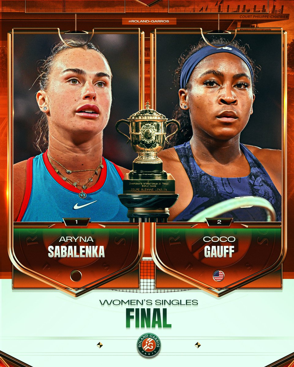 SABALENKA 🆚 GAUFF 
A FIRST ROLAND-GARROS TITLE ON THE LINE

#RolandGarros