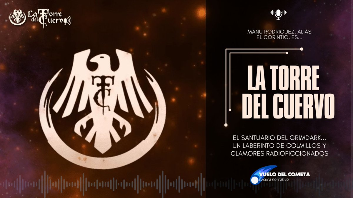 Álvaro Aparicio (@vuelodelcometa) on Twitter photo 🎧 ¡Alerta cometa! 🎧
¿Alguien ha dicho grimdark? Hace unos días tuvimos el monumental placer de hablar con Manu Rodríguez, orquestador de <a href="/TorredelCUERV0/">La Torre del Cuervo SciFi Grimdark</a>, podcast de referencia en todo lo que sea radioficción de fantasía oscura.
Enlaces abajo👇 🎧 ¡Alerta cometa! 🎧
¿Alguien ha dicho grimdark? Hace unos días tuvimos el monumental placer de hablar con Manu Rodríguez, orquestador de <a href="/TorredelCUERV0/">La Torre del Cuervo SciFi Grimdark</a>, podcast de referencia en todo lo que sea radioficción de fantasía oscura.
Enlaces abajo👇