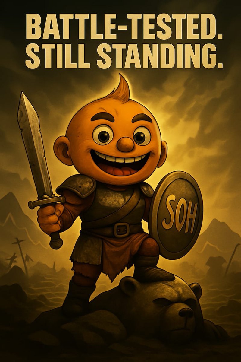 CarloTheDiamond's tweet photo. Bear market scars. Still standing.
$SOH is Certified and battle-tested.
#SOH #BearMarketSurvivors #BuiltInTheBear https://t.co/167KID0i2K