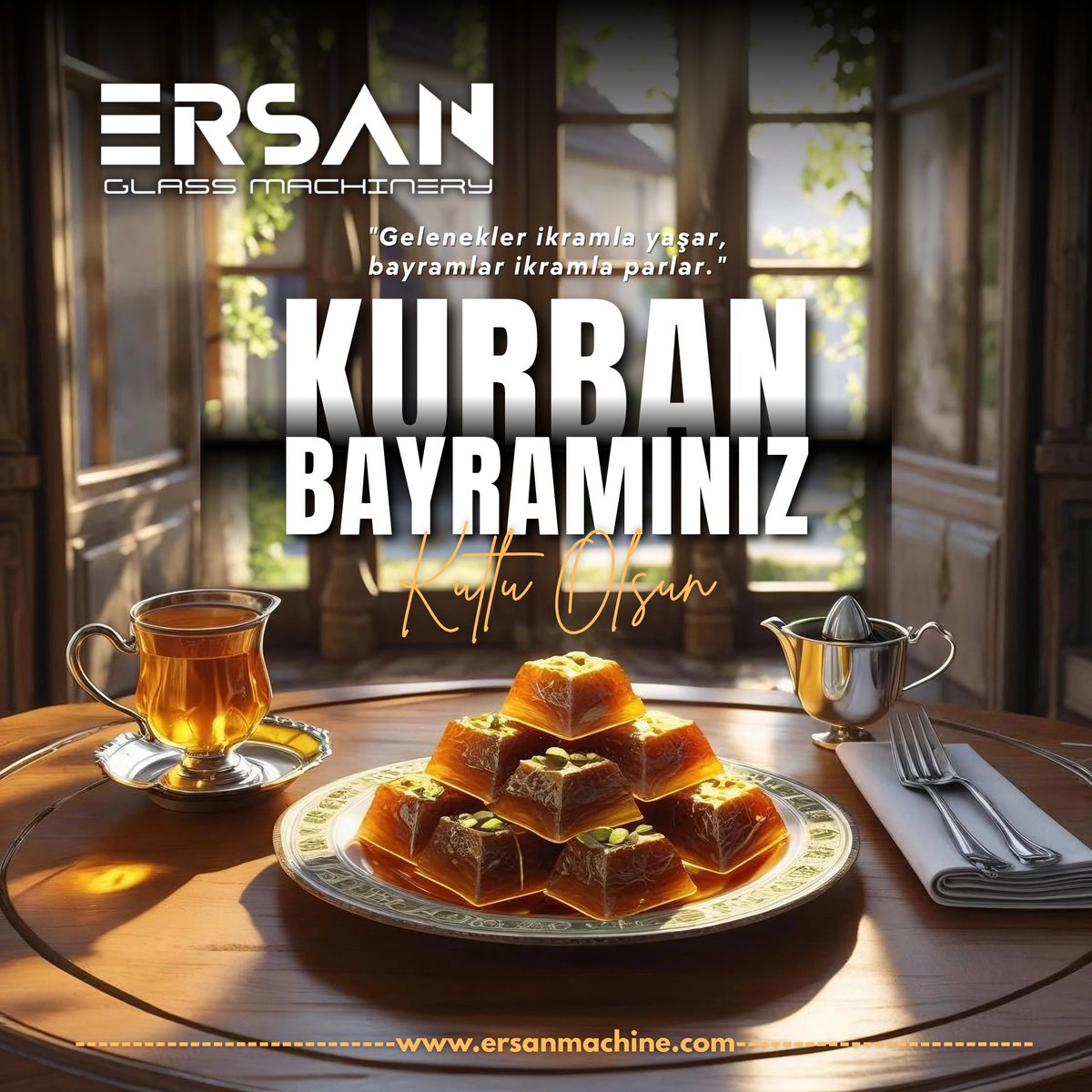ErsanMachine's tweet image. Kurban Bayramı’nın; sevdiklerinizle birlikte sağlık, huzur ve bereket içinde geçmesini dileriz. Kurban Bayramınız kutlu olsun.
ERSAN Glass Machinery
ersanmachine.com info@ersanmachine.com 
#flatglass #glass #glassmachinery #glassmachine