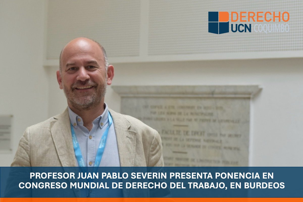 Profesor Juan Pablo Severin presenta ponencia sobre “Protección de los trabajadores de plataformas digitales de servicios prestados en el territorio“ en el V Congreso Mundial CIELO Laboral, que se realiza los días 4, 5 y 6 de junio, en la Université de Bordeaux. <a href="/CIELOlaboral/">Comunidad CIELO</a>