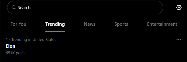 talker_walker's tweet photo. everyone running all these # or words, when the #1 Trending thing in the United States is literally just

$Elon 

send it. https://t.co/UMh58cB5YD